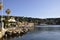 Panorama with Coastline Architecture of Santa Margherita Ligure Resort in Liguria region Italy.