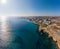 Panorama of the coastline of the beach of the Mediterranean sea. Cyprus Ayia NAPA