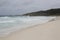 Panorama of coastline at La Dique island, Seychelles