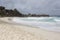 Panorama of coastline at La Dique island, Seychelles