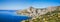 Panorama of coastline and mountains in Omis Croatia