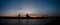 Panorama of Cologne skyline silhouette at sunrise