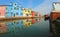 Panorama of Colored Houses of Burano Island near Venice in Italy