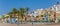 Panorama of the colorful beach of Villajoyosa