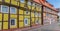 Panorama of colorful half-timbered houses in Rinteln