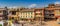 Panorama of colorful houses at the Boudhanath stupa in Kathmandu