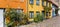 Panorama of colorful houses in Flensburg