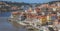Panorama of the colorful houses of the Porto Ribeira