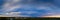 Panorama of colorful sky, clouds and storm front over Sydney and suburbs at sunset