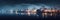 Panorama of a container terminal in the port of Hamburg at night