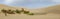 Panorama of Crescent Lake, Singing Sand Mountain, Taklamakan Desert, Dunhuang, China