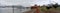 Panorama of Cruise Ship at Icy Straight Point Alaska