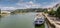 Panorama of cruise ships at the quay in historic city Koblenz