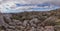 Panorama, curious Jurassic rock formations, El Torcal, Antequera, Spain.