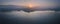 Panorama of Czorsztyn Lake at sunrise