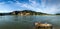 Panorama of Danube river with town Durnstein. Austria.