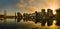 Panorama of Darling harbour sunrise scene