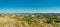 Panorama. Daytime landscape of the surroundings of the ancient city of Perge from a high point.