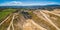 Panorama of decommisioned limestone mine.