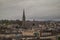 Panorama of Derry or Londonderry on a cloudy day viewed from the