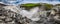 Panorama of Dettifoss waterfall in Iceland