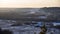 Panorama of the Deykovskaya mountain and the Sylva river valley in the Kungursky district of the Perm Territory. View from Spasska