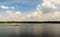 Panorama of the Dnieper River in Kiev in the summer.