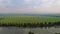 Panorama of the Dniester River. Landscape with canyon, forest and a river in front