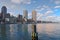 Panorama of downtown Boston from seaport