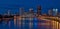 Panorama of Downtown Rochester New York at night