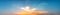 Panorama of Dramatic vibrant color with beautiful cloud of sunrise and sunset.