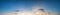 Panorama of Dramatic vibrant color with beautiful cloud of sunrise and sunset.