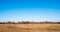 Panorama of dried up pond and colourful autumn trees in nature r