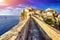 Panorama Dubrovnik Old Town roofs at sunset. Europe, Croatia