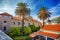 Panorama Dubrovnik Old Town roofs at sunset. Europe, Croatia