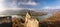 Panorama of Duernstein village with castle during autumn in Austria