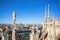 Panorama from Duomo roof, Milan, Italy