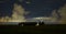 Panorama of a dutch farm and clouds at night