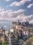 Panorama with Edinburgh Castle seen from Calton Hill, Scotland, UK