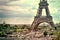 Panorama Eiffel Tower in Paris. France. Vintage view.