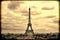 Panorama Eiffel Tower in Paris. Vintage view. retro style.
