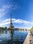 Panorama of the Eiffel Tower and riverside of the Seine in Paris