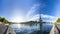 Panorama of the Eiffel Tower and riverside of the Seine in Paris