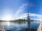 Panorama of the Eiffel Tower and riverside of the Seine in Paris