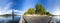 Panorama of the Eiffel Tower and riverside of the Seine in Paris