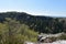 Panorama of Elbe Sandstone Mountains in beautiful Saxon Switzerland near Bohemian Switzerland in Germany