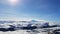 Panorama of Elbrus, panorama of mountains, mountain peaks, snow. Mount Elbrus in winter.