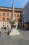 Panorama with Elephant Obelisk and Pantheon in city of Rome, Italy