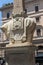 Panorama with Elephant Obelisk and Pantheon in city of Rome, Italy