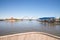 Panorama of Elizabeth Quay with Bridge, Jetty and Island in Perth City